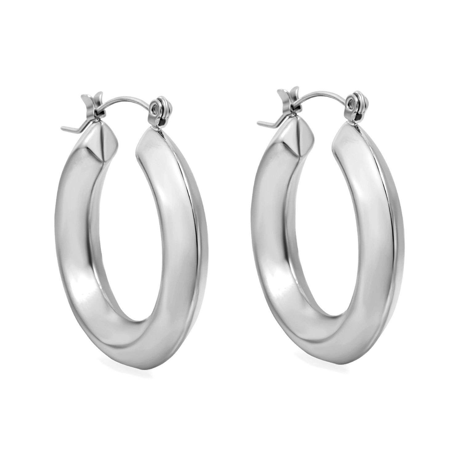 Hollow opening round corner ear clips 6*32mm steel / gold color asonjewelry